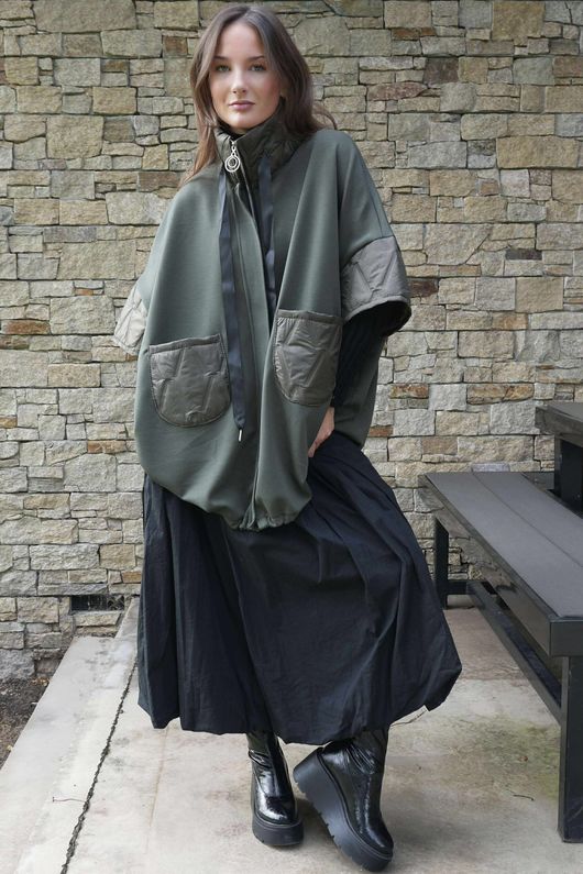 Soft Tech Jersey Puff Jacket Khaki